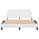 Sengeramme med hodegavl hvit 140x190 cm kunstlær 8721012346611