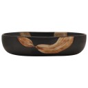 vidaXL Benkeservant svart oval 59x40x14 cm keramikk