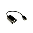 Estore USB Til Micro Kabel Innebygd OTG Adapter Svart