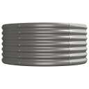 vidaXL Plantekasse pulverlakkert stål 296x80x36 cm grå