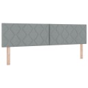  Sengegavl Diamantblokker Design Lys Grå 180 cm Stoff