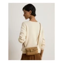 Lauren Ralph Lauren Croc-Embossed Håndveske i Skinn Brun ONE SIZE med Magnetisk Lukking