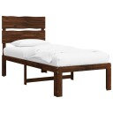vidaXL Enkelt Senge Ramme med Hodegjerde ROSTOCK Mørk brun 75 x 190 cm