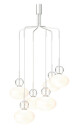 Nuura Rizzatto Cluster 6 Taklampe Sateng Sølv/ Opal