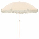 vidaXL Parasoll Gul og hvit Ø 205 x 209 cm Stål