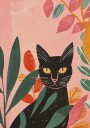 Black Cat in Jungle Plakat Plakat / 21x30cm