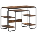 vidaXL Skrivebord med lagring Røkt Eik 113.5 x 52 x 75.5 cm