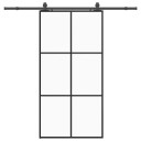 vidaXL Skyvedør med monteringssett svart 102x205 cm ESG-glass
