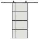 vidaXL Skyvedør med monteringssett svart 90x205 cm ESG-glass