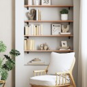 vidaXL Vegghylle lysebrun 100x20x2 cm behandlet heltre eik