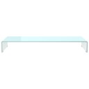 vidaXL TV-benk glass hvit 100x30x13 cm