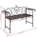 vidaXL Hagebenk 132 cm stål antikk brun