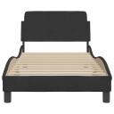  Sengeramme med hodegavl svart 90x190 cm fløyel 8721012268609