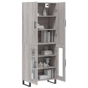 vidaXL Highboard grå sonoma 69,5x34x180 cm konstruert tre 8720845410100