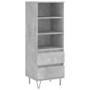vidaXL Highboard betonggrå 40x36x110 cm konstruert tre
