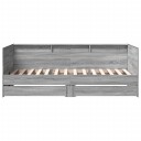  Dagseng med skuffer grå sonoma 90x200 cm konstruert tre 8721102625046