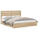  Seng med Oppbevaring Sonoma eik 180 x 200 cm Konstruert tre