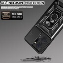 Honor X7a Hybrid-deksel med Roterende Ring med Kameraskjold Svart