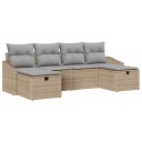 vidaXL Sofa sett 6 stk. polyrotting