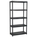 vidaXL Oppbevaringshylle 5 niv?er svart 91,5x45,7x185 cm plast