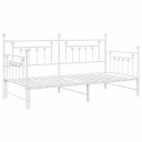 Dagbedramme med uttrekksseng Hvit 90x190 cm Stål