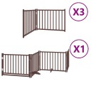 vidaXL Hundeport sammenleggbar 10 paneler brun 800 cm poppeltre