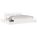  Sengeramme med madrass hvit 200x200 cm heltre furu 8721102672354