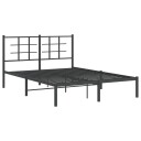  Sengeramme i metall med sengegavl svart 140x200 cm 8721012303614
