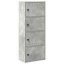 Bokhylle betonggrå 40x24x102 cm konstruert tre