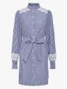 Y.A.S Stria Long Sleeve Shirt Dress Blå 40