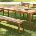 Stockamöllan Gunnaröd benk teak inkl. pute beige