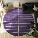 Rundt teppe   Ikara Natural Cotton Shaggy lilla Størrelse: Ø 240 cm