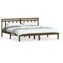 vidaXL Sengeramme honningbrun heltre furu 200x200 cm