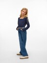 Vero Moda   Topp vmMillion LS Square Top 2 way Jrs G   Blå