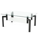 Glass sofabord – 2 lags moderne design med metallramme