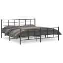  Sengeramme i metall med hode- og fotgavl svart 193x203 cm 8721012303843
