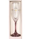 Love You - Champagneglass med Rosa Stett i Gaveeske