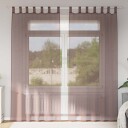  Voile gardiner med stanglommer 2 stk brun 8721158551894