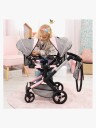 Bayer - Dolls Twin Pram Xeo - Grey (26733AA)