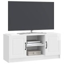  TV skap Høgglans hvit 102 x 34,5 x 47 cm Konstruert tre