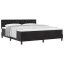  Box Spring Seng med Madras Svart Super King Fløyel
