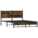  Sengeramme i metall med hodegavl røkt eik 137x190 cm 8721102954184