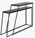 Trend Collection Konsollbord 2 stk Svart Metall og Eikefiner