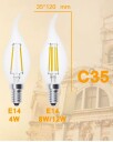 CTB Edison Lyspære  C35L 4W E14
