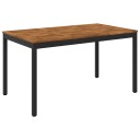 vidaXL Hage middagsbord Naturlig og svart 141 x 80,5 x 75 cm