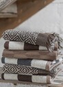 Mette Ditmer Morocco håndkle 70 x 135 cm Chocolate off white