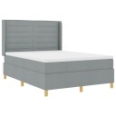  Box Spring Seng med Madrass Lys Grå 140x200 cm Stoff