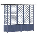 vidaXL Hevet Bed med Trellis og Tak Grå 202 x 40 x 136 cm PP