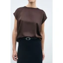 Vila - Topp viEllette S/s Satin - Brun