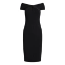 Lauren Ralph Lauren Twist Front Crepe Cocktail Dress   Black   38